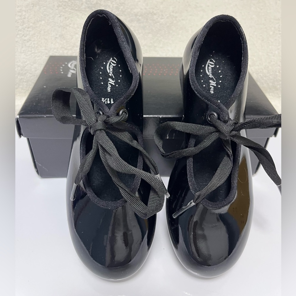 Kids Tap Shoes. Black Patent Leather. Size 11.5